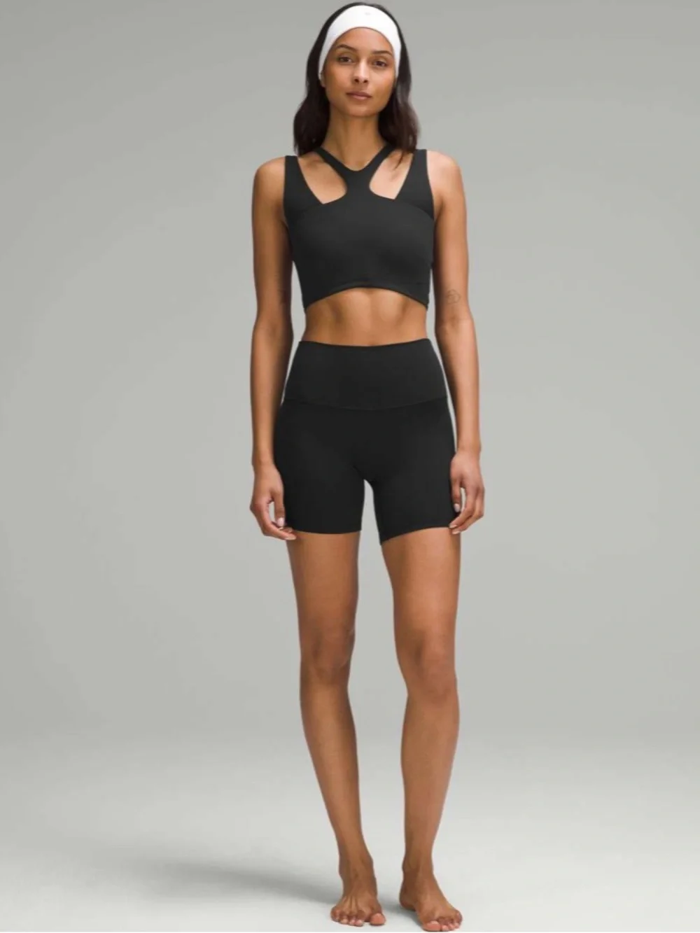 Lululemon Bend This V and Racer Sports Bra *Light Support, A-C Cups Black L/XL